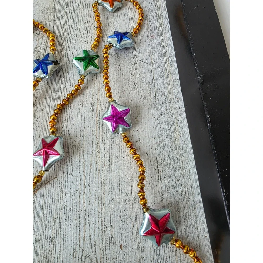 Vintage radko starburst star garland‎ AS IS glass RARE beaded Beach nautical